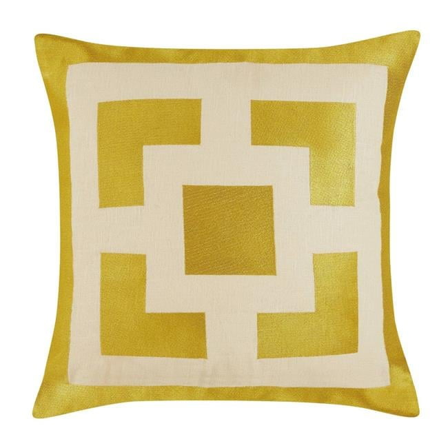 Peking Handicraft 24TT196C20SQ 20 x 20 in. Palm Springs Block Gold Embroidered Pillow