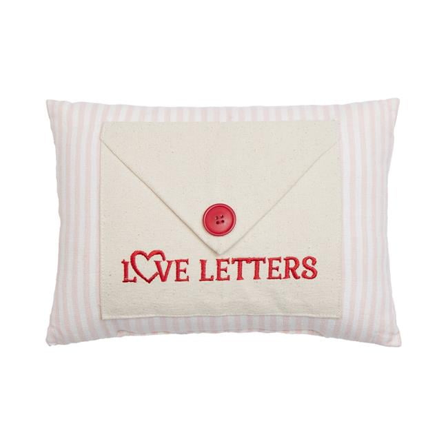 Peking Handicraft Love Letter With Button Embroidered Pillow
