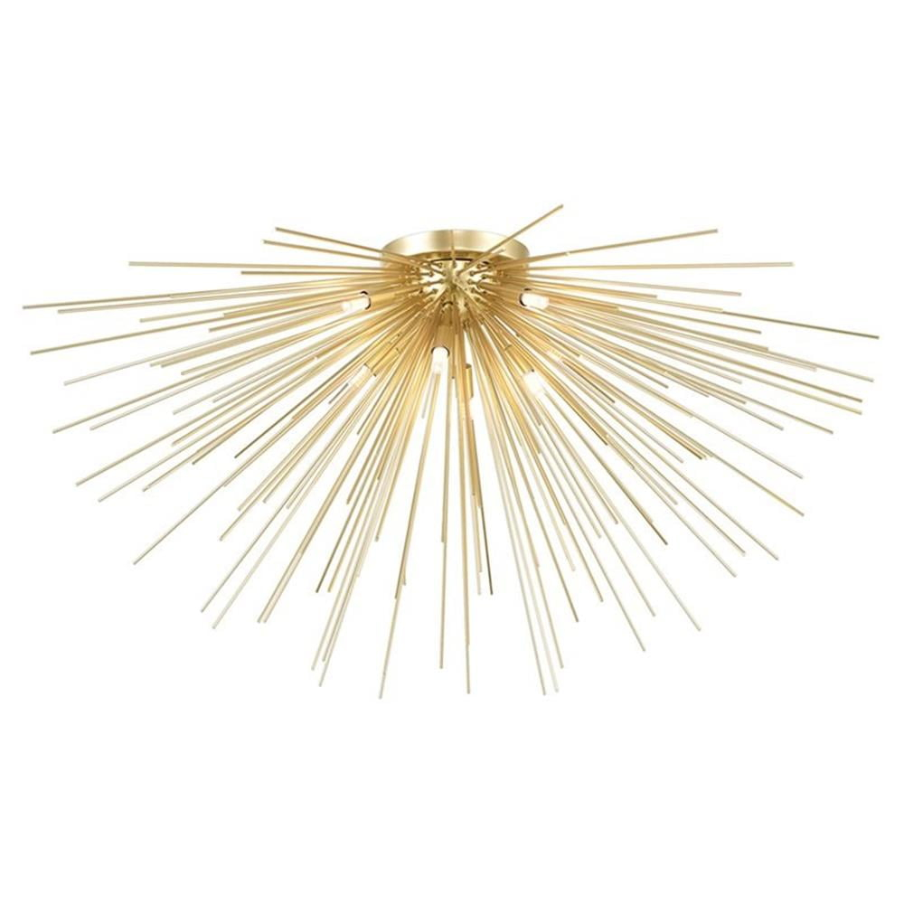 Pemberly Row 8 Light Contemporary Metal Flush Mount in Gold Leaf