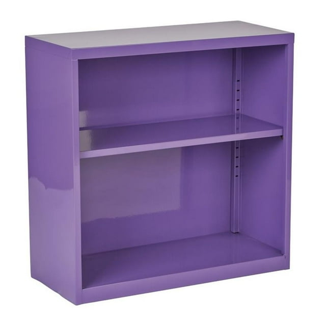 OSP Home Furnishings Metal Bookcase in Purple Finish