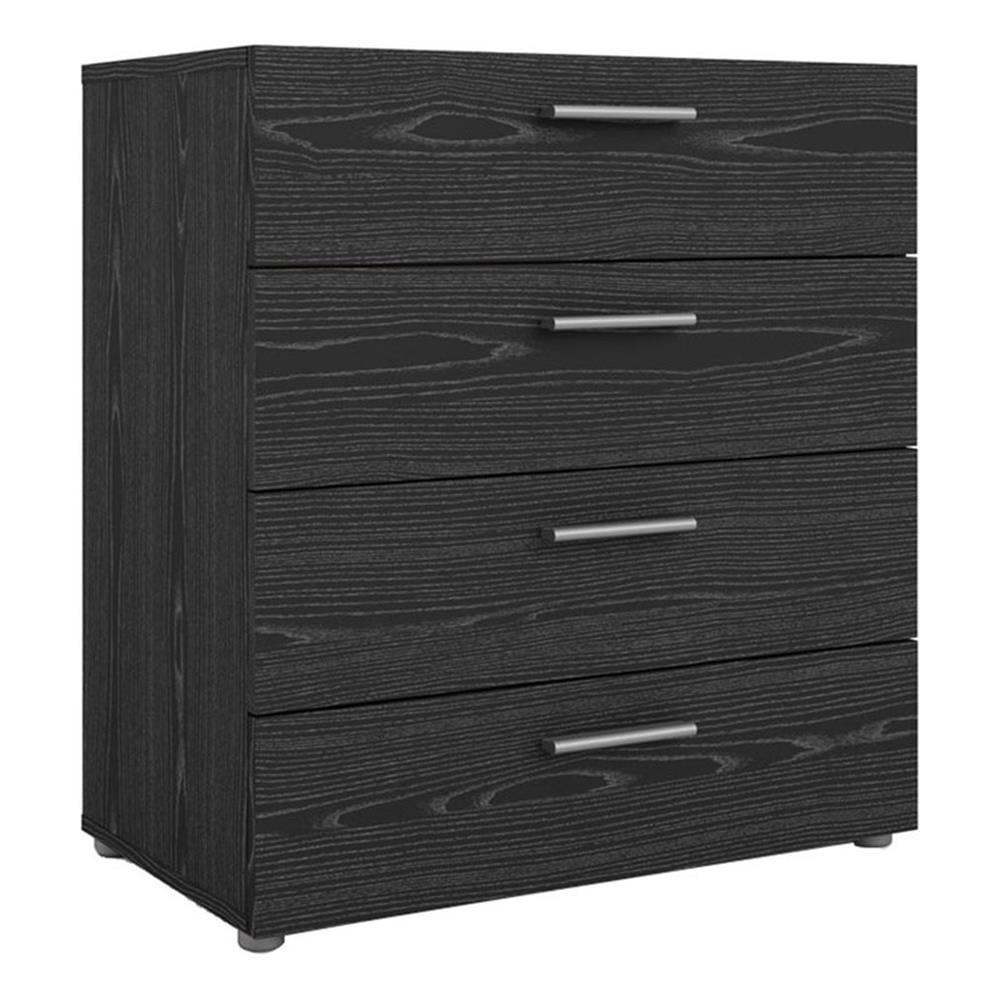 Tvilum Loft 4 Drawer Chest Dresser for Adults, Black Woodgrain