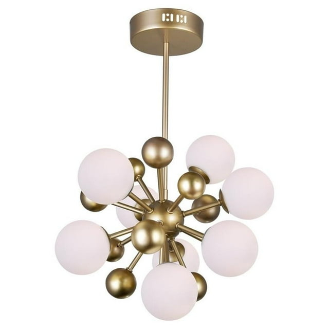 Pemberly Row Element 8 Light Contemporary Metal Chandelier in Sun Gold