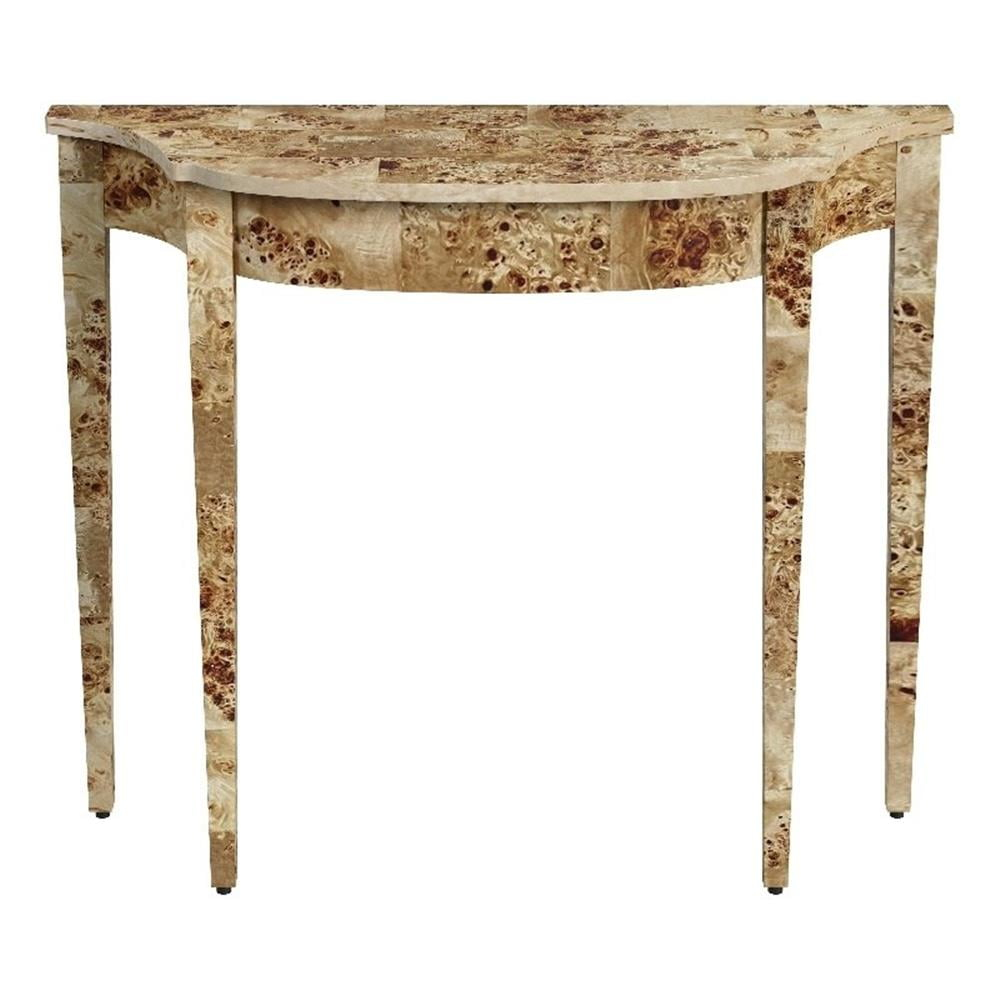 Bowery Hill Mid-Century Wooden Light Burl Console Table - Brown