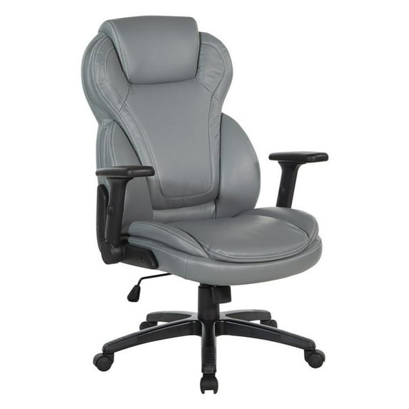 Executive High Back Gray Bonded Leather Office Chair
