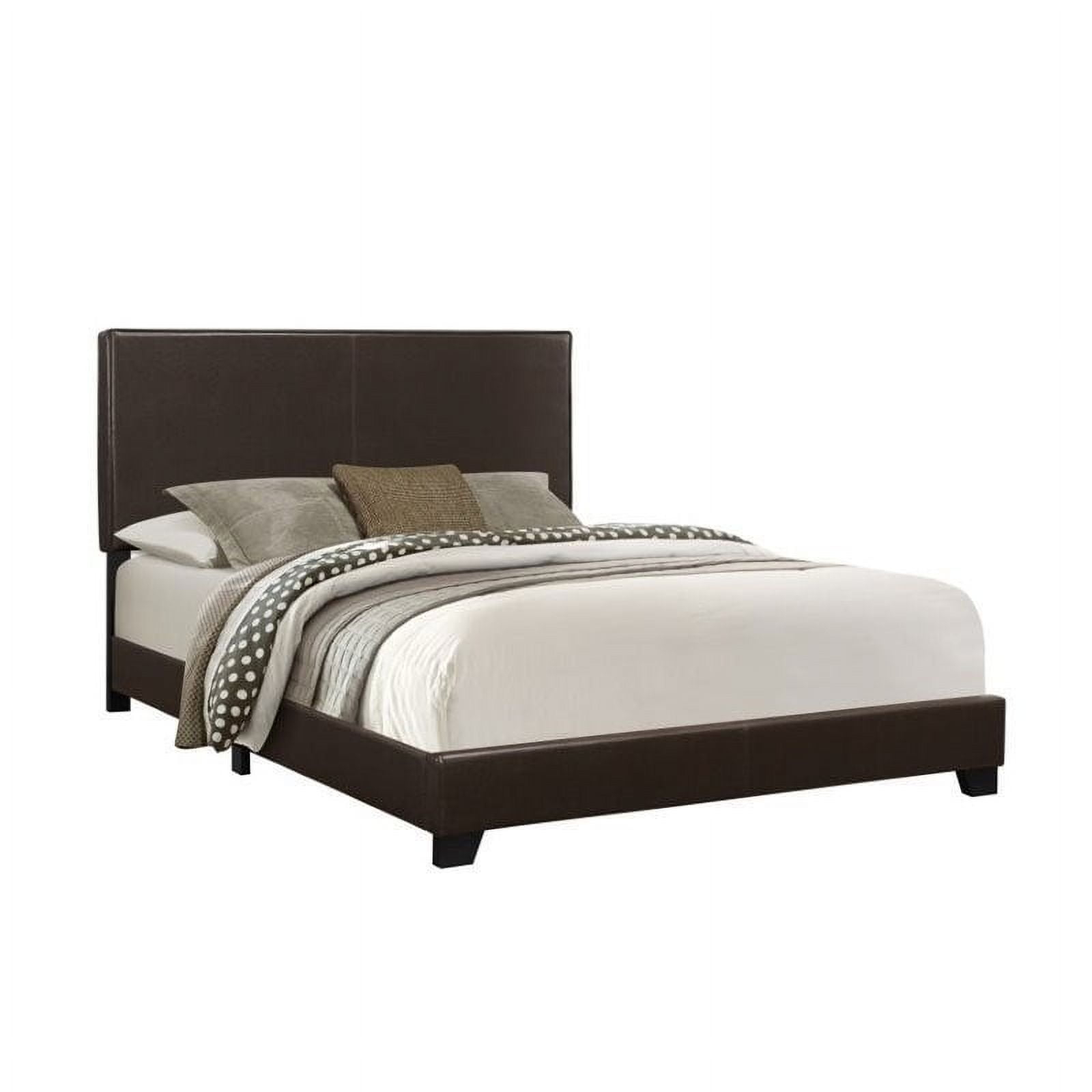 Engelhard Bed, Queen Size, Platform, Bedroom, Frame, Upholstered, Pu Leather Look, Transitional