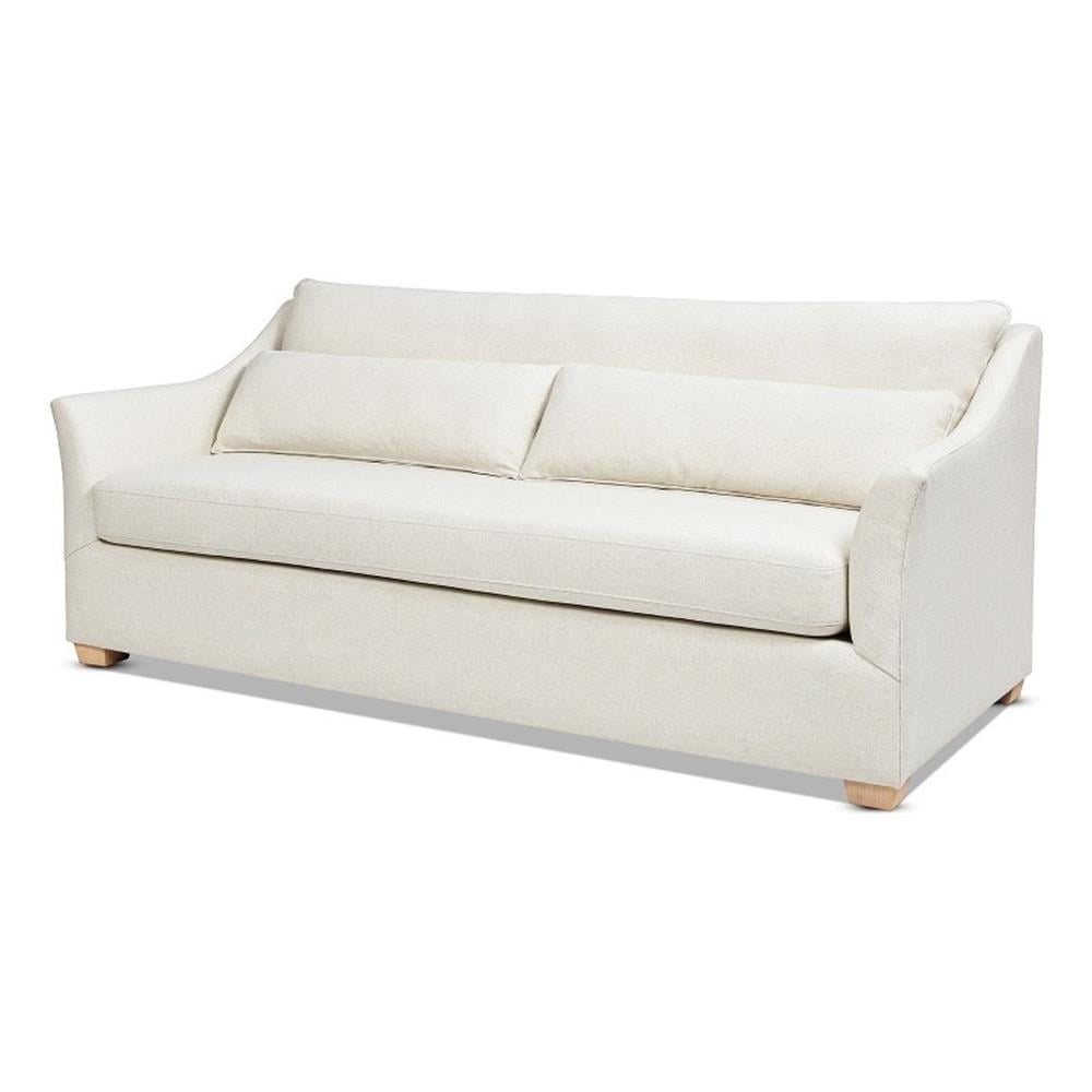 Jennifer Taylor Home Ada Modern Fabric Sofa with Flared Arm in Flax White