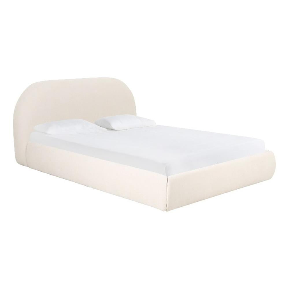 TOV Furniture Bara Cream Textured Velvet UK Super King Bed