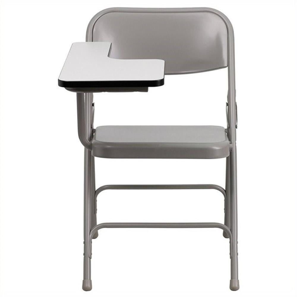 Pemberly Row Premium Steel Folding Chair with Right Hand Tablet Arm