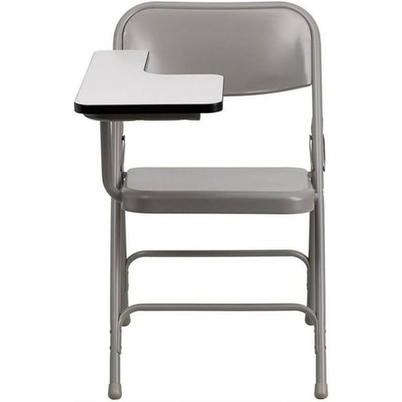 Pemberly Row Premium Steel Folding Chair with Right Hand Tablet Arm