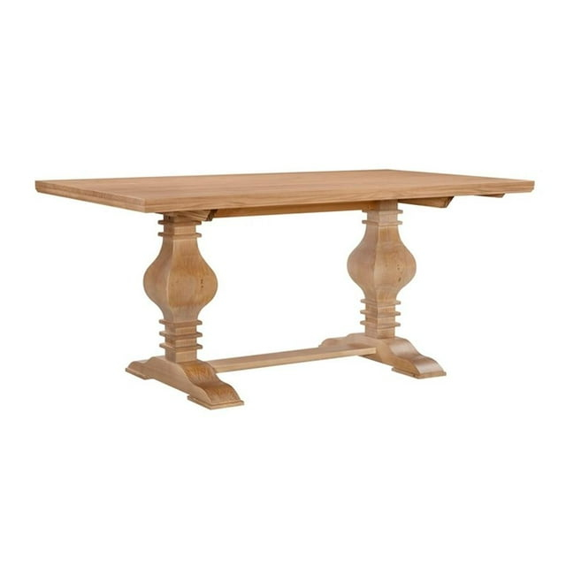 Pemberly Row Transitional Solid Pine Wood Dining Table in Rustic Honey Brown