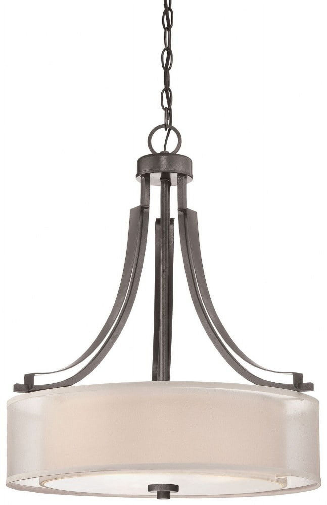 4104-172-Minka Lavery-Parsons Studio - Pendant 3 Light Translucent Sliver Linen in Transitional Style - 23.5 inches tall by 20.5 inches wide-Smoked