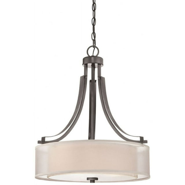4104-172-Minka Lavery-Parsons Studio - Pendant 3 Light Translucent Sliver Linen in Transitional Style - 23.5 inches tall by 20.5 inches wide-Smoked