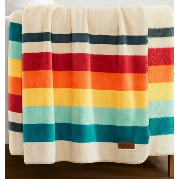 Mount Foraker Multicolor Sherpa Fleece Throw Blanket