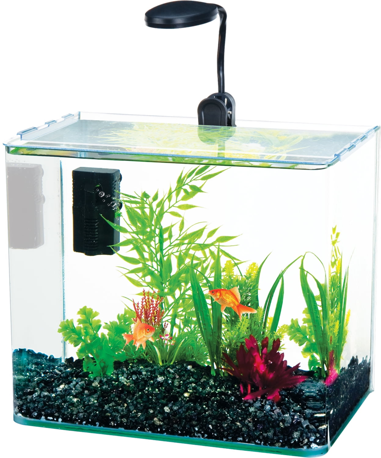 Penn Plax Radius Rectangle Nano Aquarium Kit – Includes LED Light, Internal Filter, and Mat