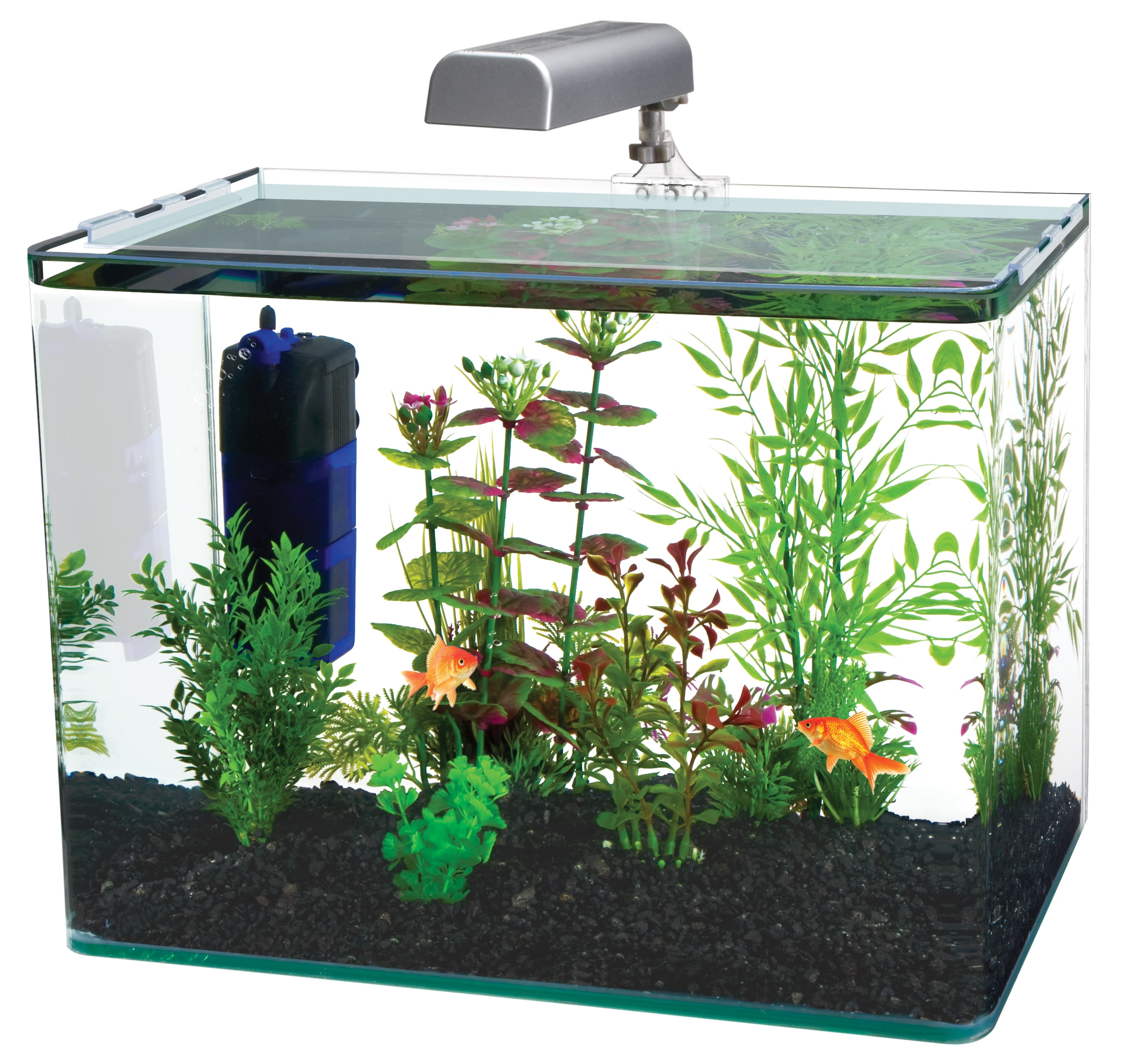 Penn Plax Radius Rectangle Nano Aquarium Kit – Includes LED Light, Internal Filter, and Mat