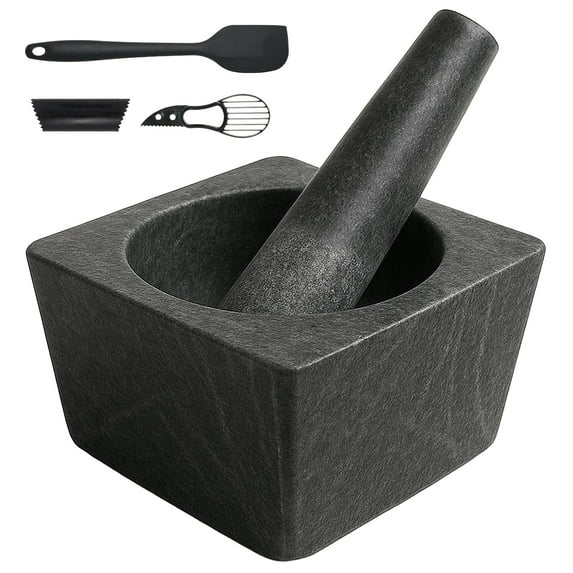 Pepe Nero Authentic Granite Stone Mexican Molcajetes Mortar and Pestle