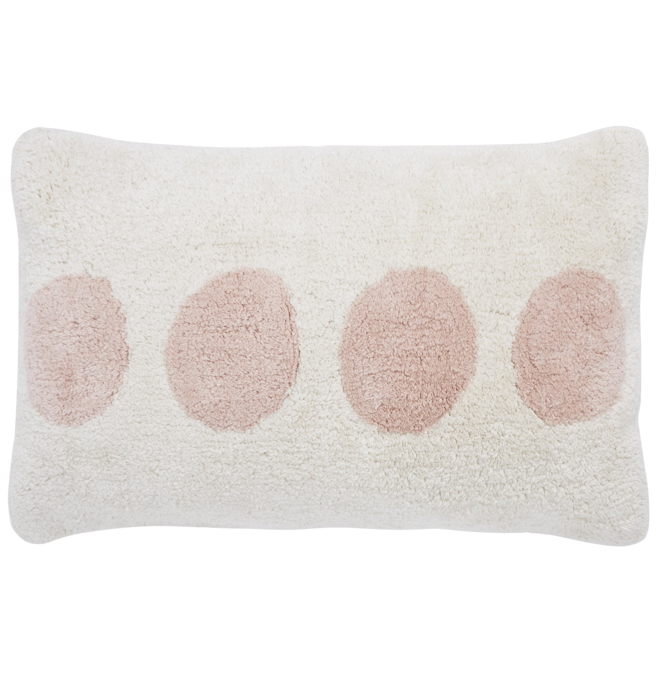Peppermint Home Cotton Tufted Polka Dots Decorative Throw Pillow Cover, 14"x 24", Pink