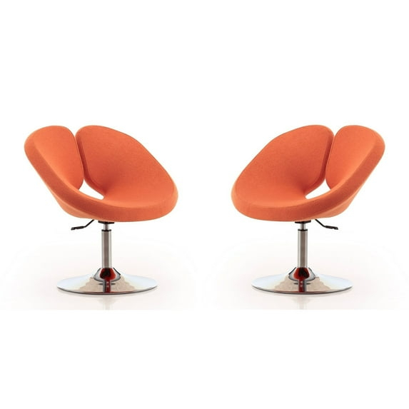 Perch Green and Polished Chrome Wool Blend Adjustable Chair (Set of 2)