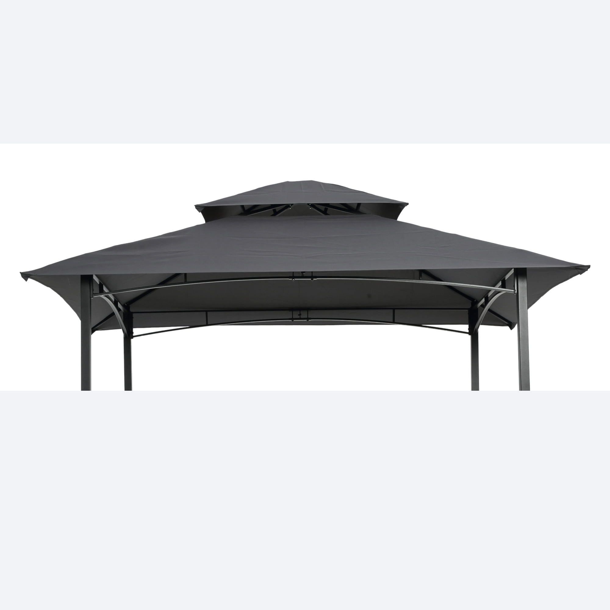 Only Choice 8 x 5 Ft Double Tiered Grill Gazebo Replacement Canopy Only.BBQ Tent Roof Top Cover,Grey