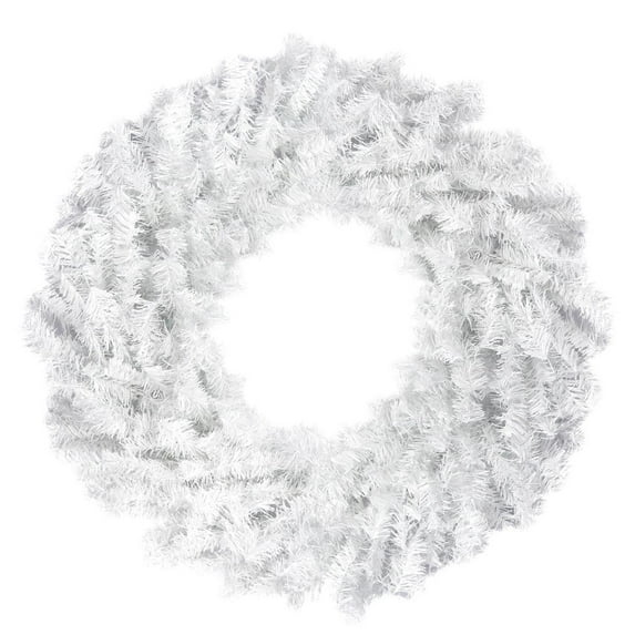 Perfect Holiday 24" White Tapered Salem Pine Premium Wreath, 120 Tips