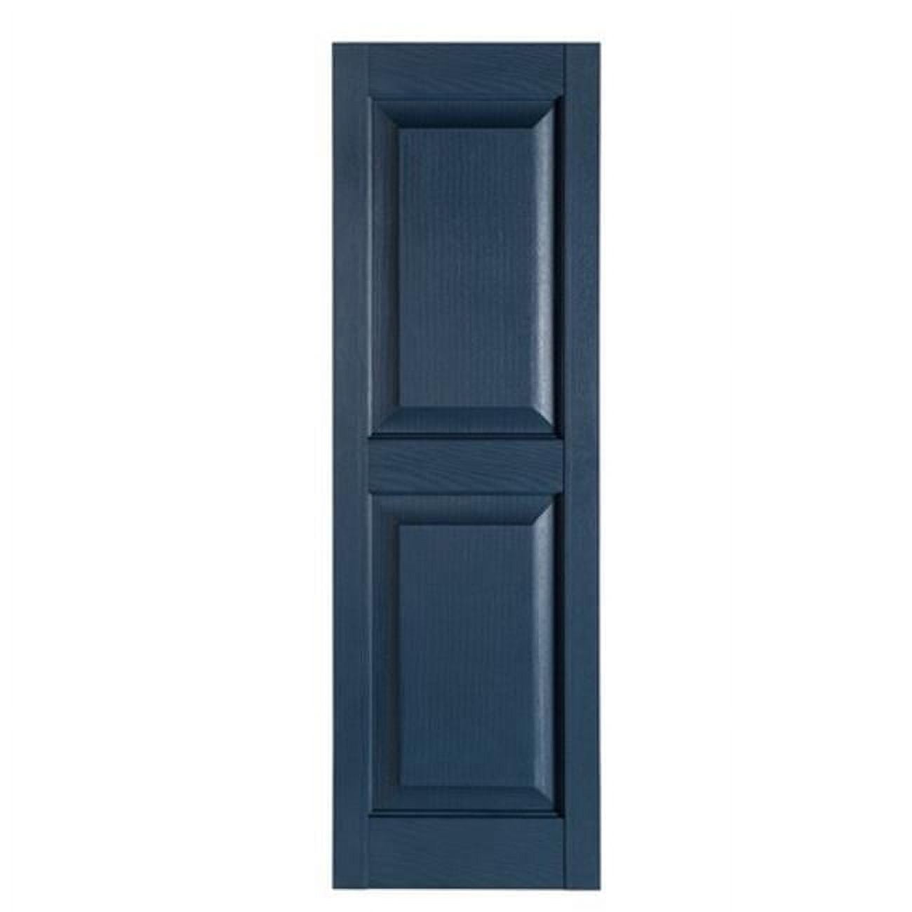 Perfect Shutters Premier Raised Panel Exterior Decorative Shutters, Bedford Blue - 15 x 39 in.