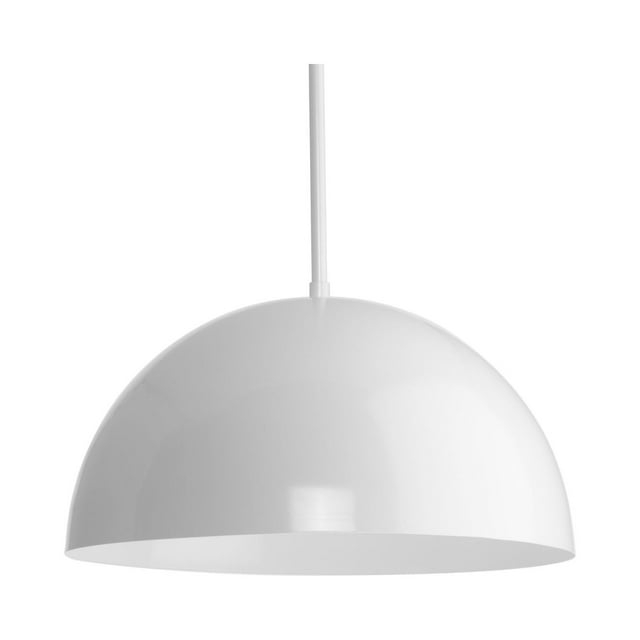 Progress Lighting Perimeter 1-Light Pendant, Steel, White Finish, Open Shade: Iconic modern design for mid-century and contemporary interiors.