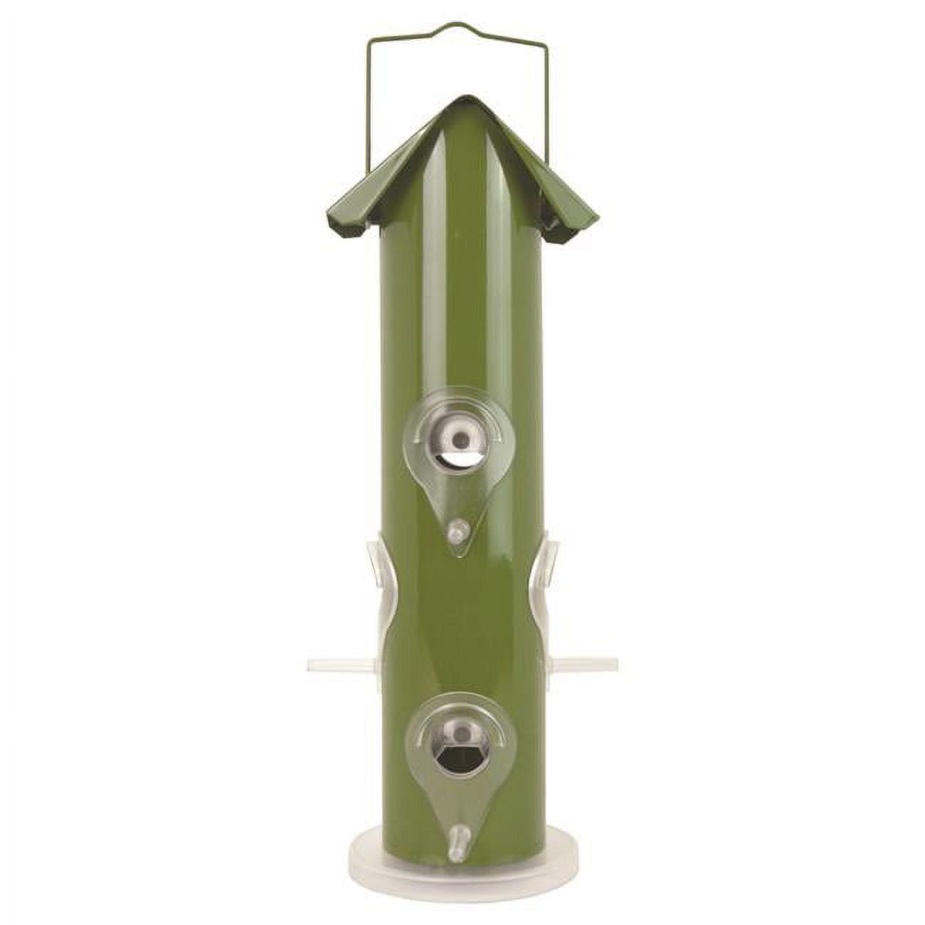 Perky-Pet Green Metal Wild Bird Tube Feeder - 1 lb Capacity