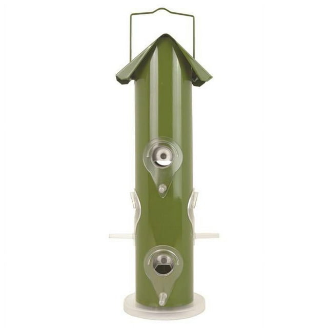 Perky-Pet Green Metal Wild Bird Tube Feeder - 1 lb Capacity