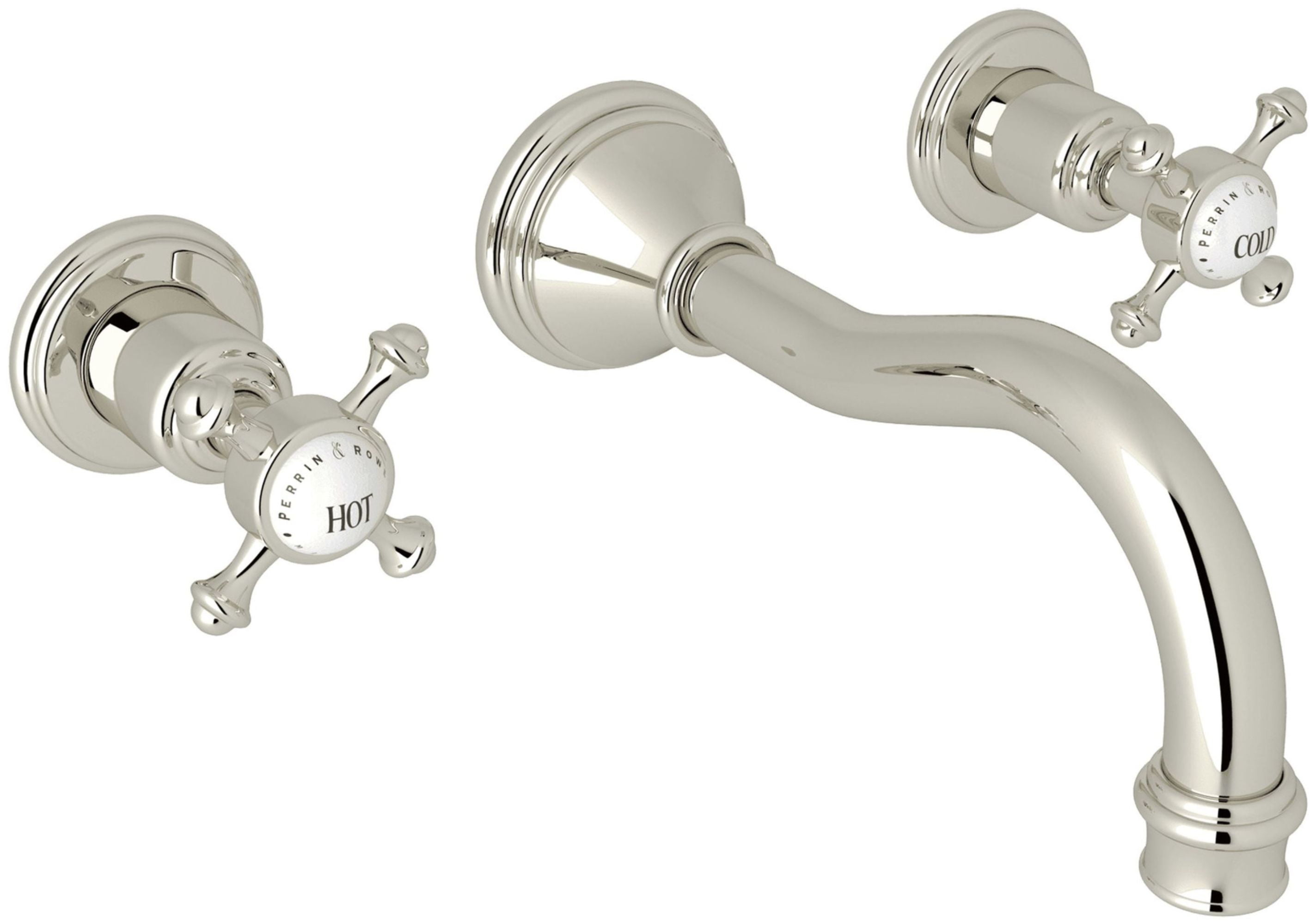 Perrin & Rowe U.3794X-PN/TO-2 Georgian Era Wall Mount Lavatory Faucet Trim