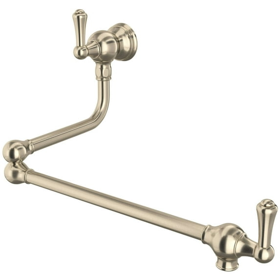 Edwardian Wall Mount Swing Arm Pot Filler with Elegant Metal Lever Handles