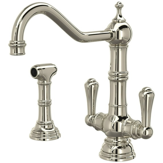 Edwardian Two Handle Kitchen Faucet With Side Spray