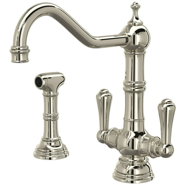 Edwardian Two Handle Kitchen Faucet With Side Spray