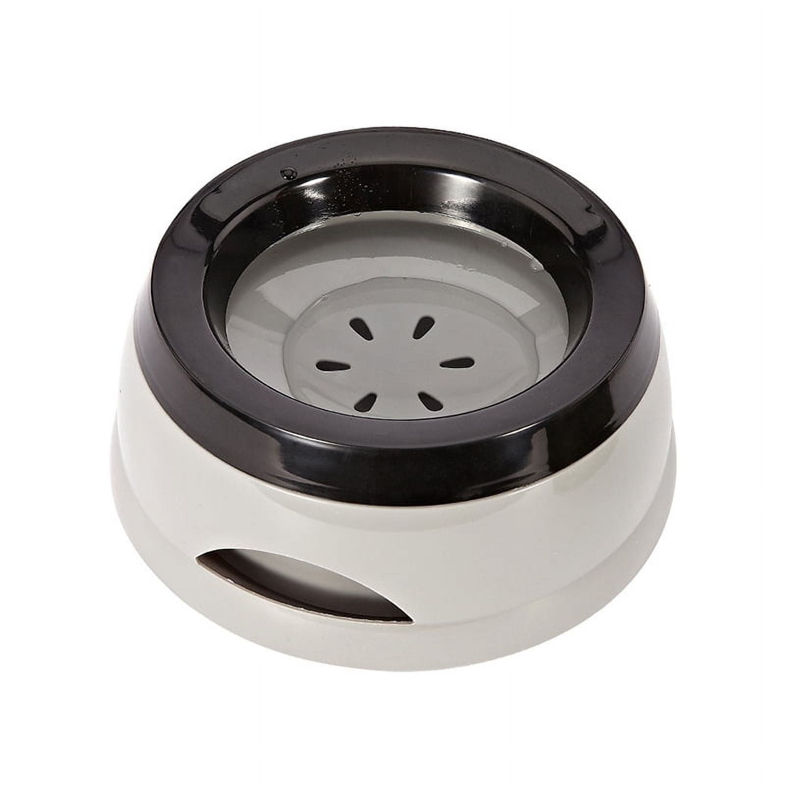 Gray Polypropylene No Spill Dog Water Bowl with Floating Disk