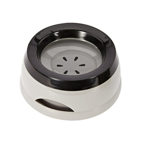 Gray Polypropylene No Spill Dog Water Bowl with Floating Disk