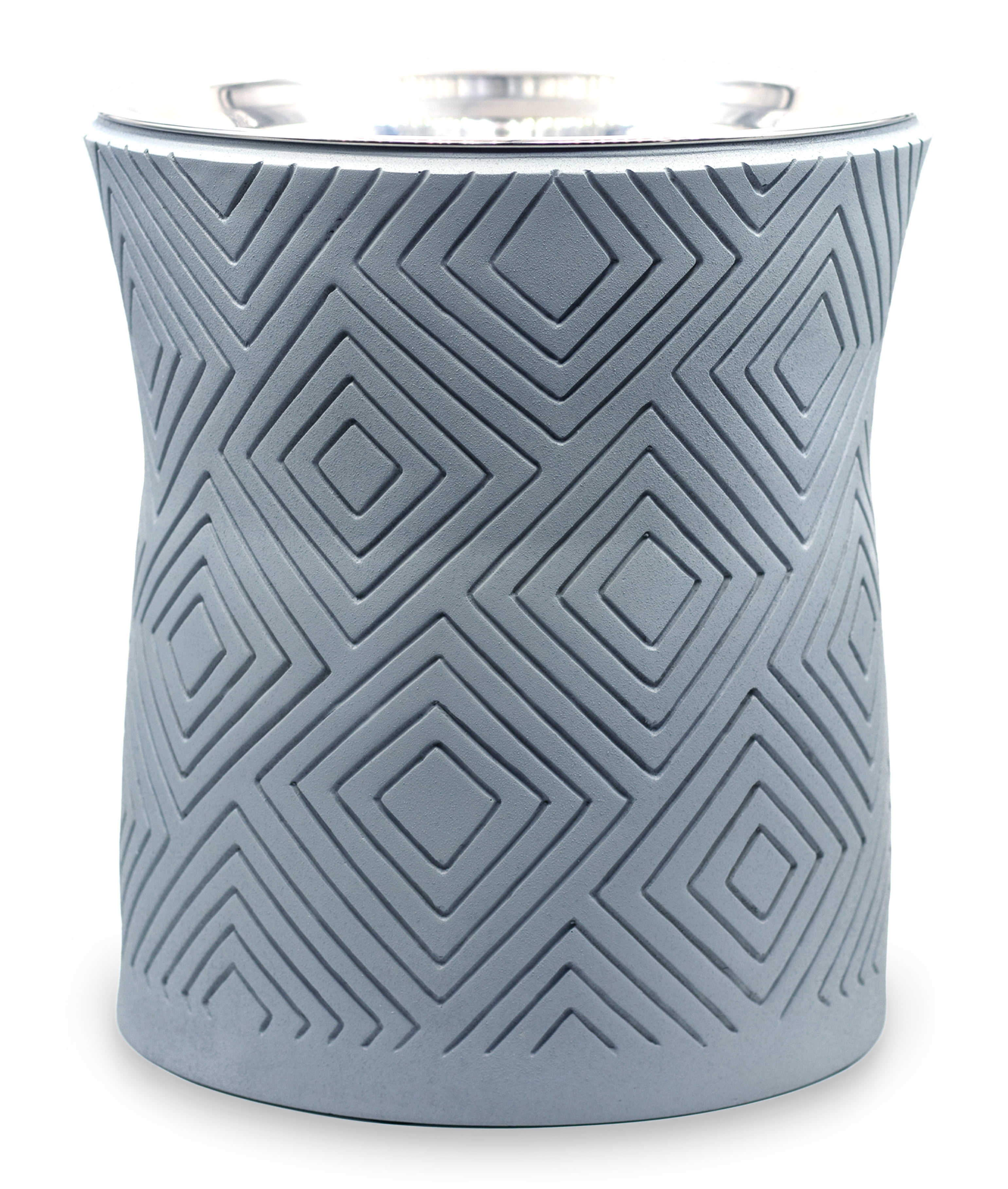 Pet Junkie Santa Fe Elevated Large Polyresin Dog Food & Water Bowl with Stainless Steel Dish for Dogs, Icy Gray