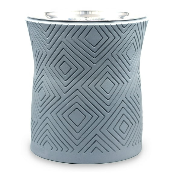 Pet Junkie Santa Fe Elevated Large Polyresin Dog Food & Water Bowl with Stainless Steel Dish for Dogs, Icy Gray