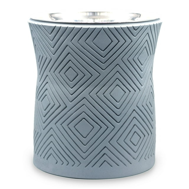 Pet Junkie Santa Fe Elevated Large Polyresin Dog Food & Water Bowl with Stainless Steel Dish for Dogs, Icy Gray