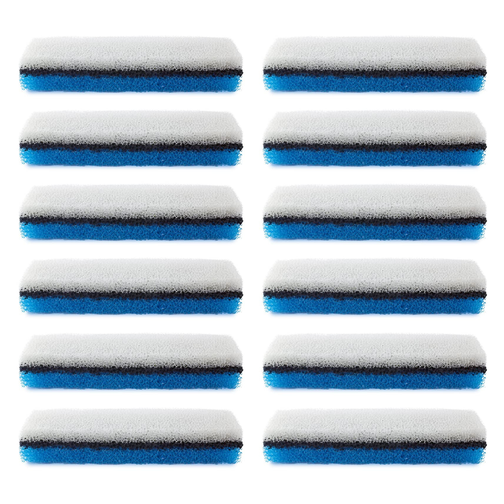 PET STANDARD Premium Water Filter Compatible with NPET® WF020 Water Fountain. Rectangular-Shaped, Washable Pet Fountain Filters with Triple Filtration System, Pack of 12  [Compatibility] PET STANDARD