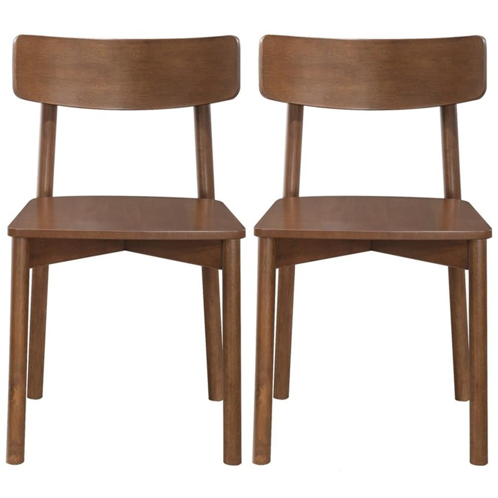 Peterson Mid Century Modern Solid Wood Walnut Dining Chairs (Set of 2)