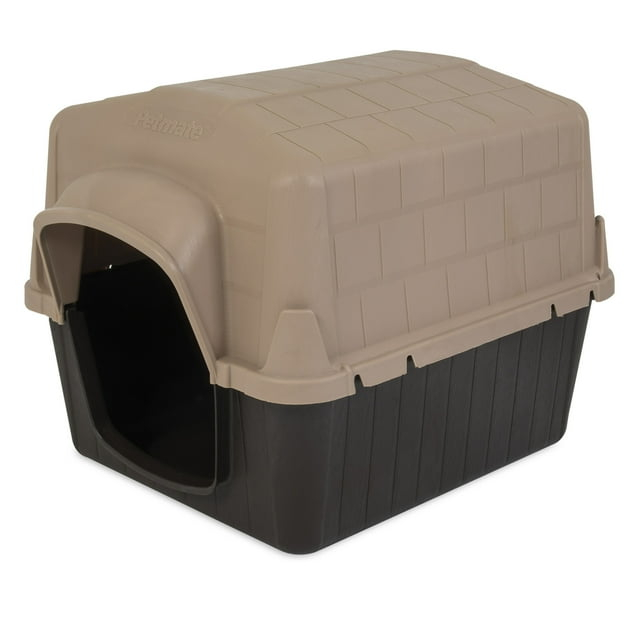 Petmate Aspen Pet Petbarn 3 Plastic Outdoor Dog House, 32" Medium for Pets 25-50 lb, Tan