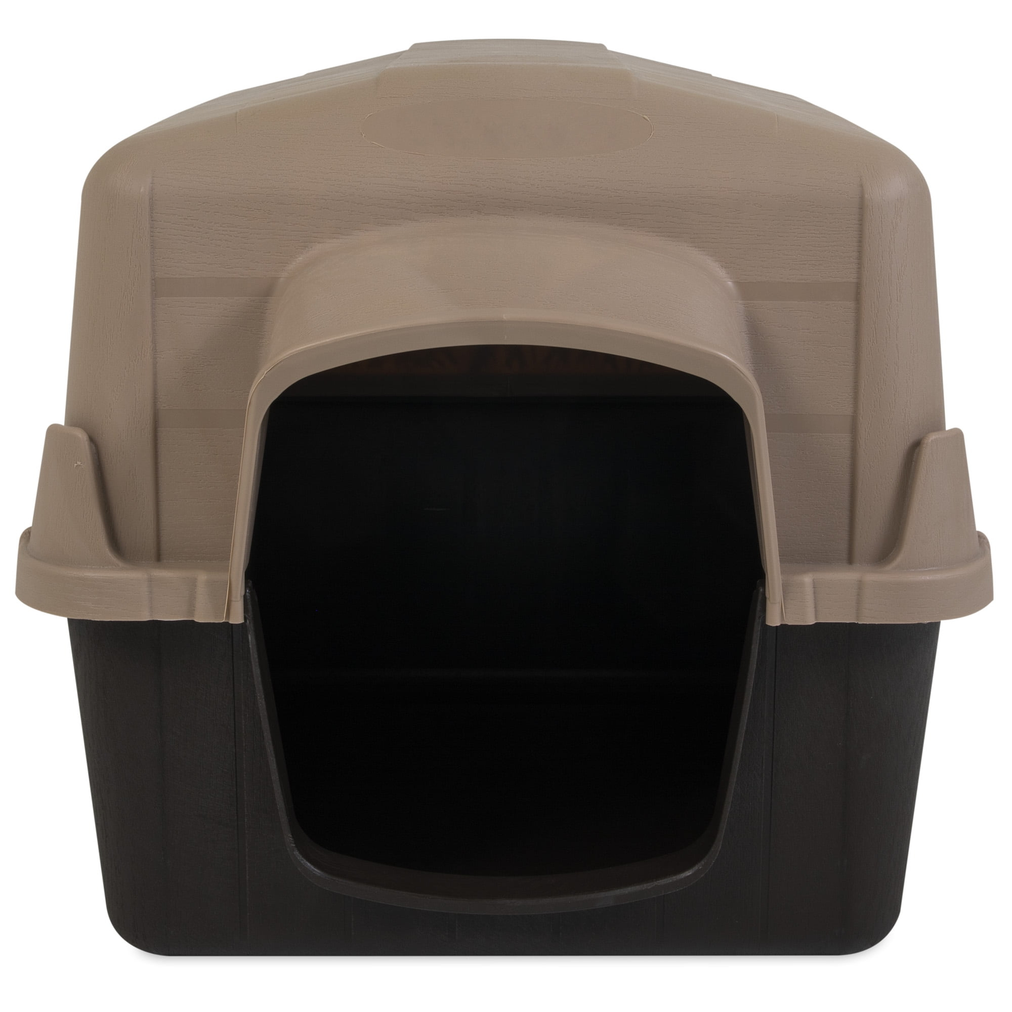 Petmate Aspen Pet Petbarn 3 Plastic Outdoor Dog House, 32" Medium for Pets 25-50 lb, Tan