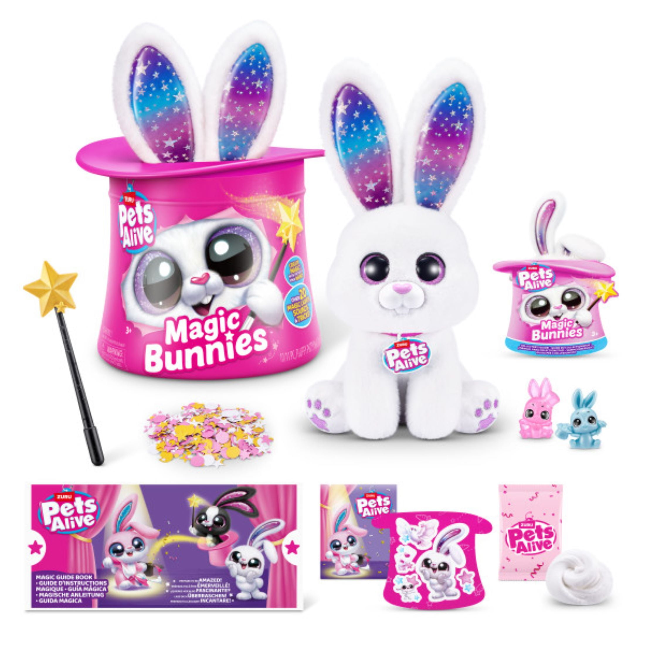 Pets Alive Magic Bunnies Electronic Robot Toy, Light up Interactive Unboxing Plush Toy by ZURU