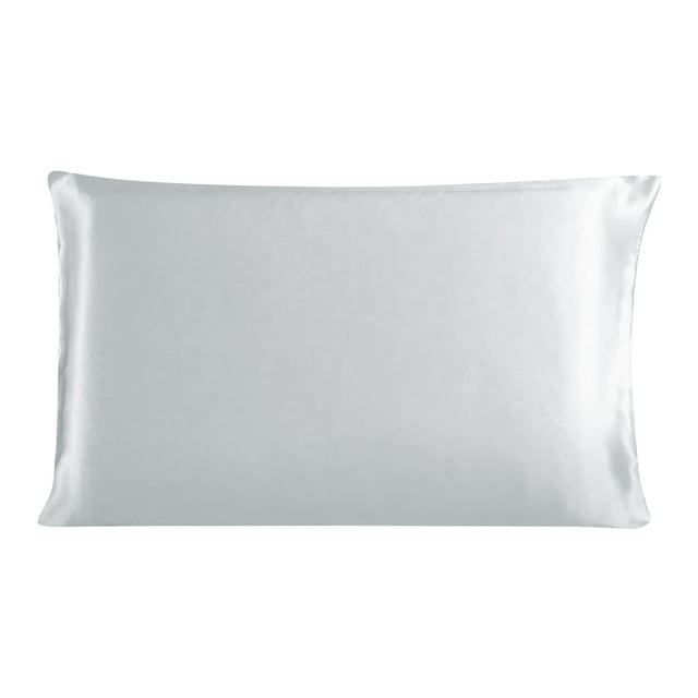 PiccoCasa 19 Momme Silk Pillowcase for Queen Size Pillow, Silver Gray, 20"x30"