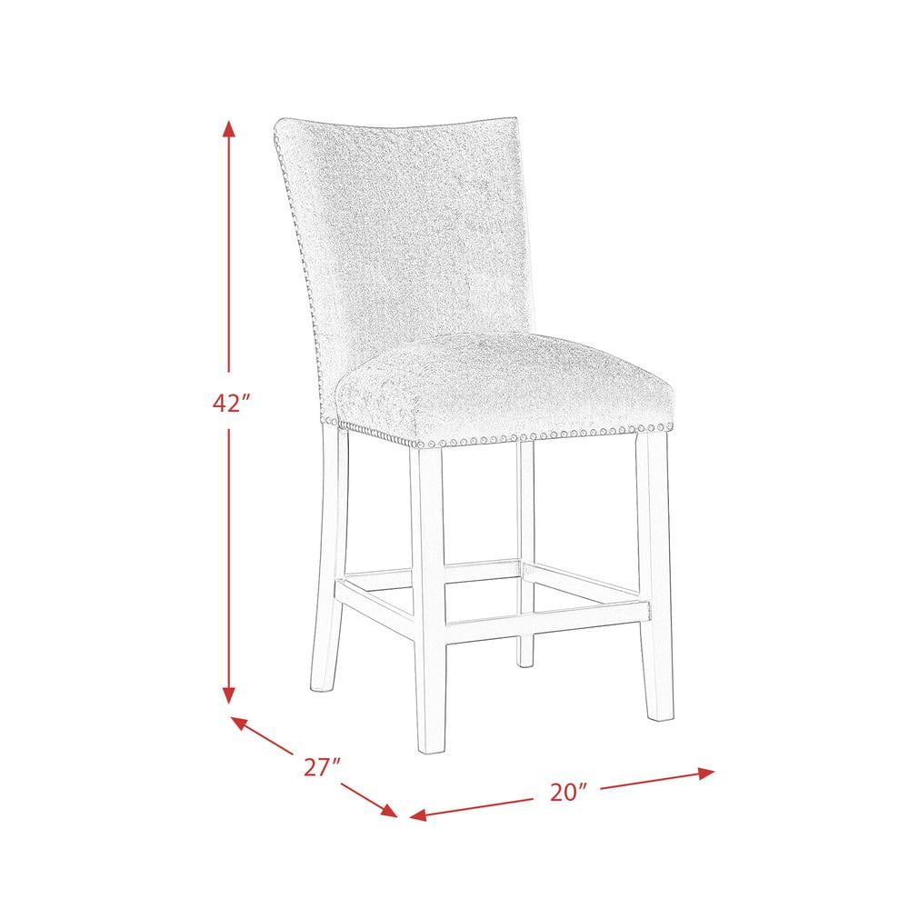 Picket House Celine White Marble 5PC Counter Height Dining Set with Blue Chairs