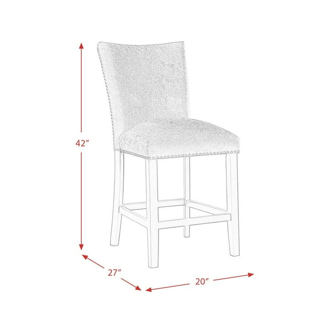 Picket House Celine White Marble 5PC Counter Height Dining Set with Blue Chairs