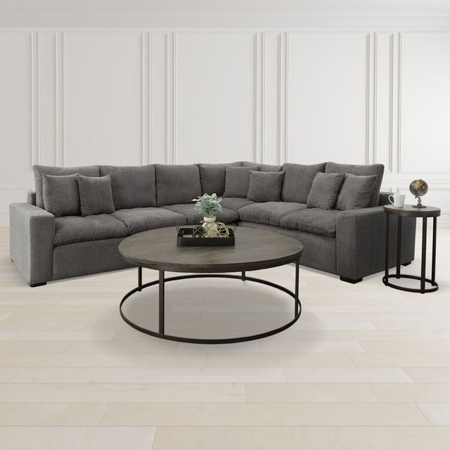 Picket House Furnishings Burg End Table in Tobacco-Color:Black,Material:Metal