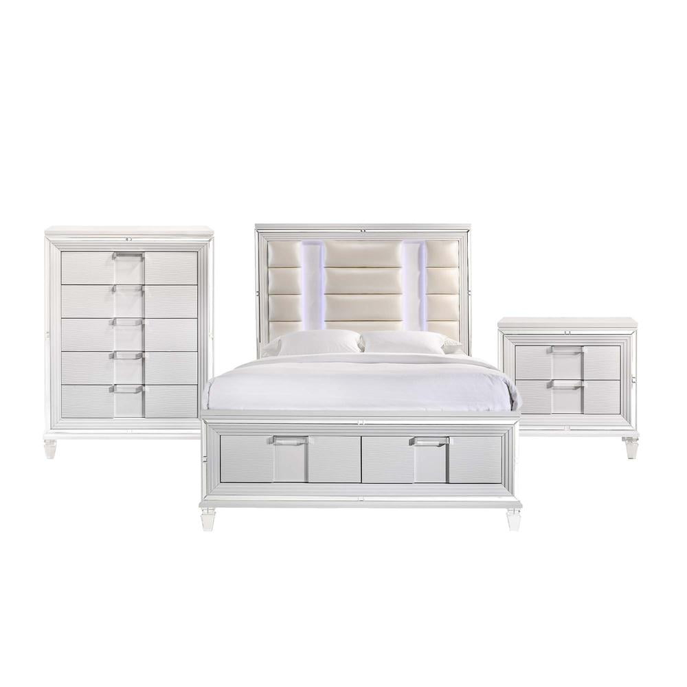 Picket House Furnishings Charlotte Queen Storage 3PC Bedroom Set in White