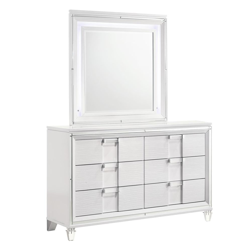 Picket House Furnishings Charlotte Youth Dresser & Mirror Set in White