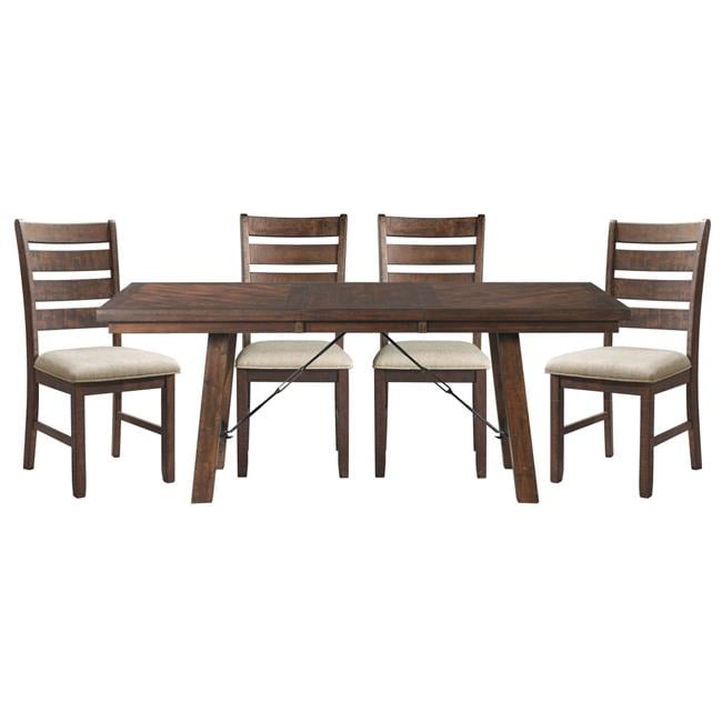 Picket House Furnishings Dex 5 Piece Dining Set in Walnut and Cream
