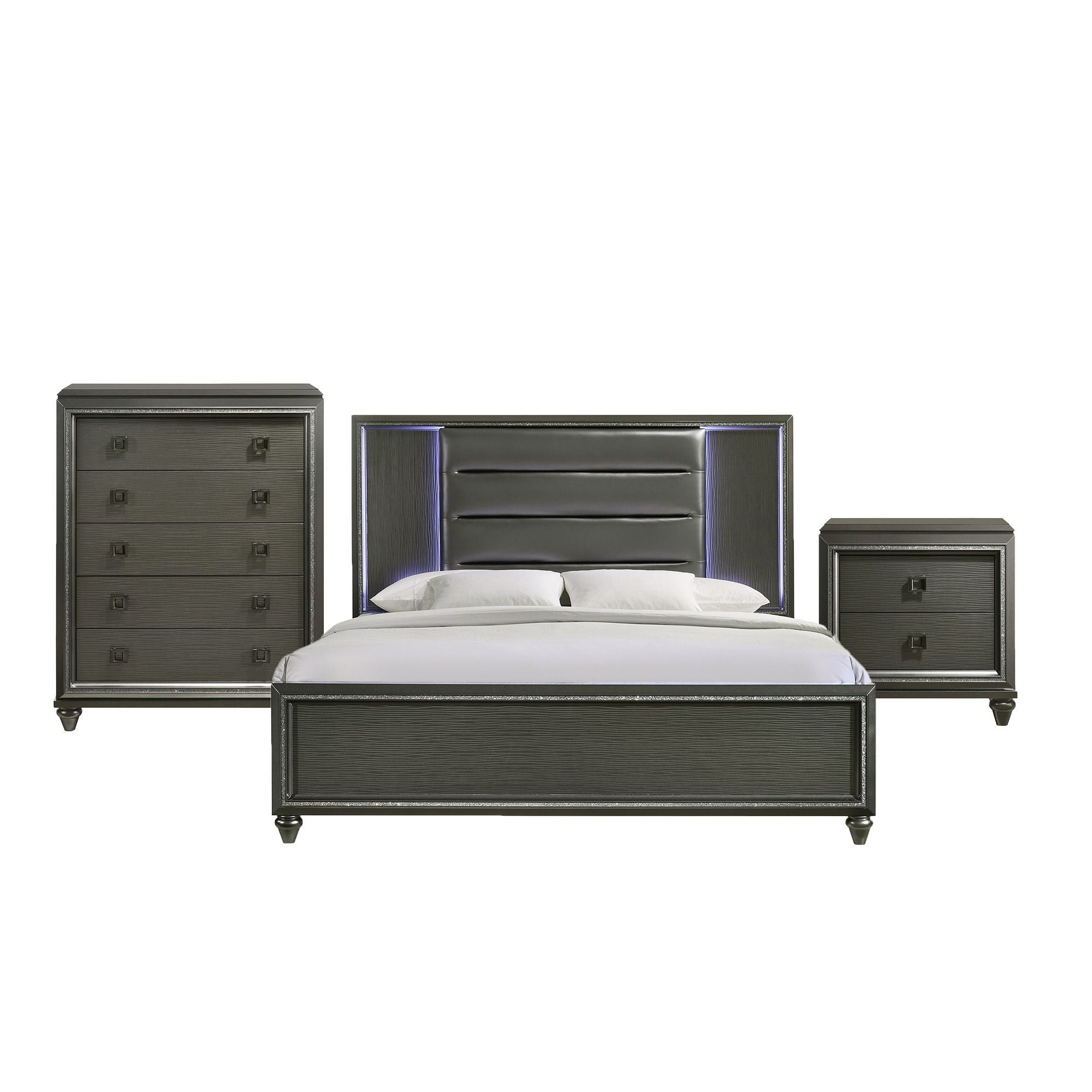 3pc Queen Farris Panel Bedroom Set Black - Picket House Furnishings